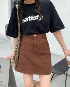 Brown A-Line Skirt | Ningning - Aespa -Amped Apparel Ningning – Aespa Brown A Line Skirt 3