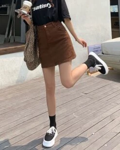 Brown A-Line Skirt | Ningning - Aespa -Amped Apparel Ningning – Aespa Brown A Line Skirt 5