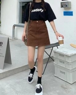 Brown A-Line Skirt | Ningning - Aespa -Amped Apparel Ningning – Aespa Brown A Line Skirt 7