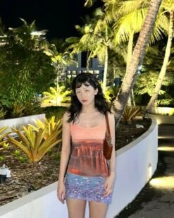 Orange Floral Scene Sling Dress | Seulgi - Red Velvet -Amped Apparel Orange Floral Scene Sling Dress Seulgi Red Velvet 14 600x750 1