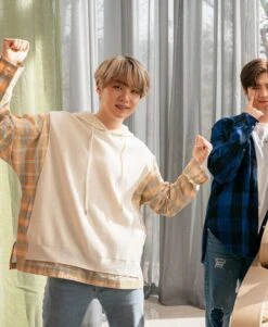 Orange Two-Piece Illusion Hoodie | Suga - BTS -Amped Apparel Orange Two Piece Illusion Hoodie Suga BTS 600x731 1