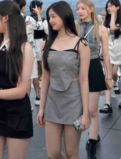 Grey Layered Corset Style Top | Pharita - BabyMonster -Amped Apparel Pharita BabyMonster Grey Layered Corset Style Top 1 600x791 1