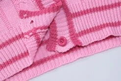 Pink Knitted Button-Down Cropped Polo | Liz - IVE -Amped Apparel Pink Knitted Button Down Cropped Polo Liz IVE 3 600x400 1