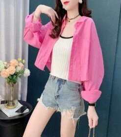 Pink Oversized Cropped Shirt | Yuqi - (G)I-DLE 19 Pink Oversized Cropped Shirt | Yuqi - (G)I-DLE -Amped Apparel Pink Oversized Cropped Shirt Yuqi GI DLE 5 600x679 1