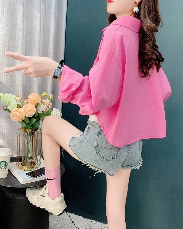 Pink Oversized Cropped Shirt | Yuqi - (G)I-DLE 9 Pink Oversized Cropped Shirt | Yuqi - (G)I-DLE - Image 7