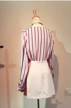 Pink Striped Shirt | Suzy 12 Pink Striped Shirt | Suzy -Amped Apparel Pink Striped Blouse Backside Suzy Inspired Clothing 600x906 1