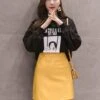 Yellow Leather Mini Skirt | Seulgi - Red Velvet -Amped Apparel RED VELVET SEULGI 1 e1643903110221