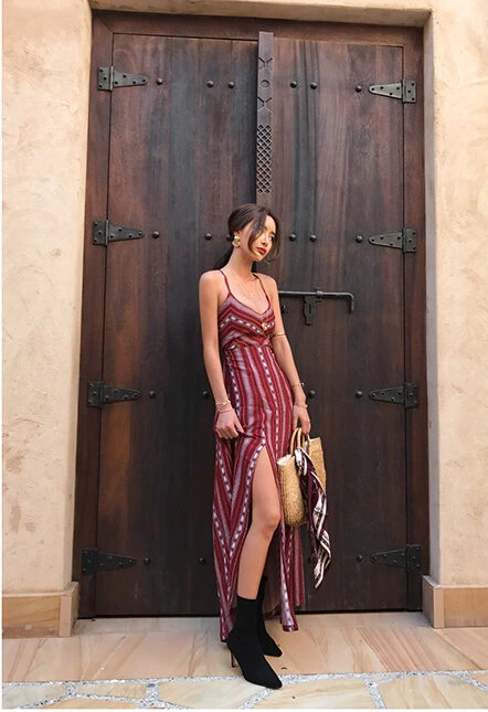 Red Ethnic Backless Maxi Dress | IU 4 Red Ethnic Backless Maxi Dress | IU - Image 2