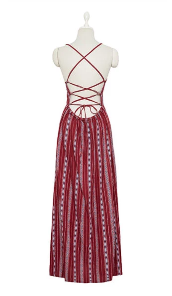 Red Ethnic Backless Maxi Dress | IU 9 Red Ethnic Backless Maxi Dress | IU - Image 7