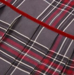 Red Plaid Mini Bow Pleated Skirt | Haerin - NewJeans -Amped Apparel Red Plaid Mini Bow Pleated Skirt Haerin NewJeans 7 600x605 1