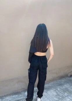 Black Half-Cut Sweatshirt | Rose - BlackPink -Amped Apparel Rose BlackPink Black Half Cut Sweatshirt 2 600x844 1