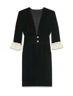 Black Trumpet Sleeve Dress | Rose - BlackPink