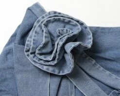 Blue Flower Embellished Denim Skirt | Sana - Twice -Amped Apparel Sana Twice Blue Flower Embellished Denim Skirt 6 600x480 1