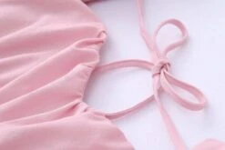 Pink Puff Sleeve Dress | Seohyun - Girls Generation -Amped Apparel Seohyun Girls Generation Pink Puff Sleeve Dress 13 600x400 1