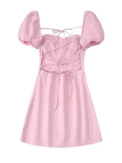 Amped Apparel 31 Amped Apparel -Amped Apparel Seohyun Girls Generation Pink Puff Sleeve Dress 3 600x800 1