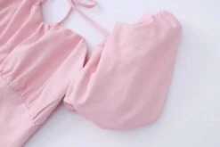 Pink Puff Sleeve Dress | Seohyun - Girls Generation -Amped Apparel Seohyun Girls Generation Pink Puff Sleeve Dress 5 600x400 1