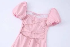 Pink Puff Sleeve Dress | Seohyun - Girls Generation -Amped Apparel Seohyun Girls Generation Pink Puff Sleeve Dress 8 600x400 1