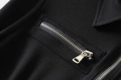 Black Motorcycle Buttoned Belt Jumpsuit | Seulgi - Red Velvet 33 Black Motorcycle Buttoned Belt Jumpsuit | Seulgi - Red Velvet -Amped Apparel Seulgi Black Motorcycle Buttoned Belt Jumpsuit 00011 600x396 1