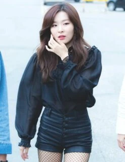 Black Ruffled Chiffon Blouse | Seulgi - Red Velvet -Amped Apparel Seulgi Red Velvet Black Rulffled Chiffon Top 1 e1643903359681 600x780 1