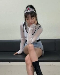 Blue Crystal Fringe Denim Shorts | Seulgi - Red Velvet -Amped Apparel Seulgi Red Velvet Crystal Fringe Denim Shorts 3 600x750 1