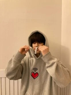 Grey Heart Printed Hoodie | Seungmin - Stray Kids -Amped Apparel Seungmin Stray Kids Grey Heart Printed Hoodie 1 600x800 1