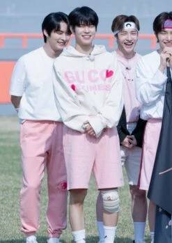 Pink Casual Cotton Shorts | Seungmin - Stray Kids -Amped Apparel Seungmin Stray Kids Pink Casual Cotton Shorts 1