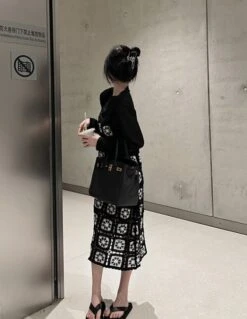 Black Crochet Dress | Shuhua - (G)I-DLE -Amped Apparel Shuhua GI DLE Black Crochet Dress 11 600x776 1