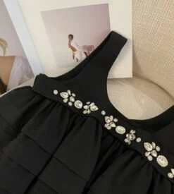 Black Rhinestone Embellished Mini Dress | Somi -Amped Apparel Somi Black Rhinestone Embellished Mini Dress 4 600x669 1