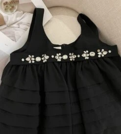 Black Rhinestone Embellished Mini Dress | Somi -Amped Apparel Somi Black Rhinestone Embellished Mini Dress 6 600x664 1