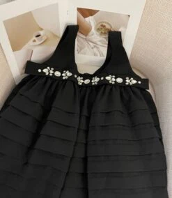 Black Rhinestone Embellished Mini Dress | Somi -Amped Apparel Somi Black Rhinestone Embellished Mini Dress 7 600x691 1