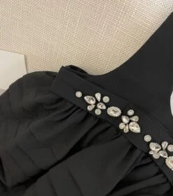 Black Rhinestone Embellished Mini Dress | Somi -Amped Apparel Somi Black Rhinestone Embellished Mini Dress 8 600x683 1