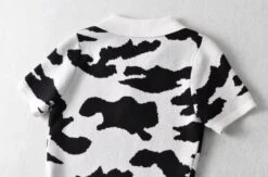 Black And White Cow Pattern Polo Shirt | Soyeon - (G)I-DLE -Amped Apparel Soyeon GI DLE Black And White Cow Pattern Polo Shirt 11 600x395 1