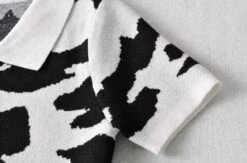 Black And White Cow Pattern Polo Shirt | Soyeon - (G)I-DLE -Amped Apparel Soyeon GI DLE Black And White Cow Pattern Polo Shirt 7 600x397 1