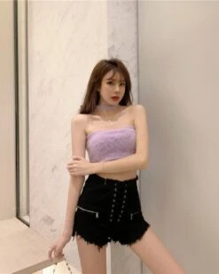 Black Lace-Up Zipper Shorts | Soyeon - (G)I-DLE 17 Black Lace-Up Zipper Shorts | Soyeon - (G)I-DLE -Amped Apparel Soyeon GI DLE Black Lace Up Zipper Shorts