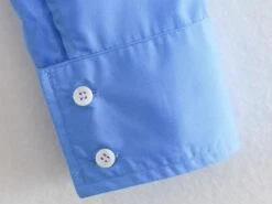 Blue Cropped Button-Up Shirt | SuA - Dreamcatcher -Amped Apparel Sua Dreamcatcher Blue Cropped Button Up Shirt 2 600x450 1