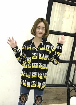 Yellow Black Shirt | Suga - BTS -Amped Apparel Suga BTS Yellow Black Shirt Fashion Clothings e1643804160818