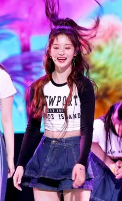 Blue Denim Layered Skorts | Sullyoon - NMIXX -Amped Apparel Sullyoon Blue Denim Layered Skorts Inspiration 2 600x982 1