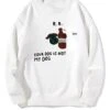 White Dog And Beer Printed Sweatshirt | Taehyung - BTS -Amped Apparel Taehyung BTS White Dog Beer Printed Sweatshirt 5