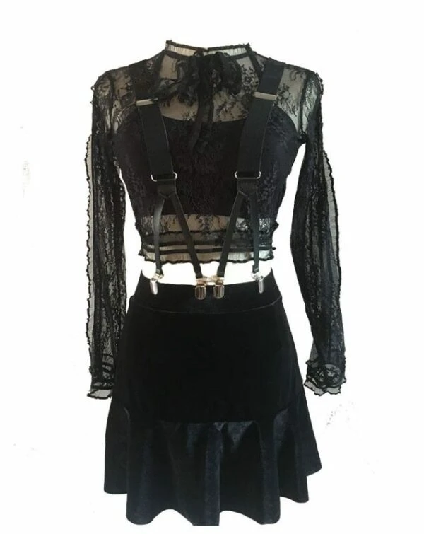 Black Top With Lace And Skirt Set | Jennie - Blackpink 3 Black Top With Lace And Skirt Set | Jennie - Blackpink