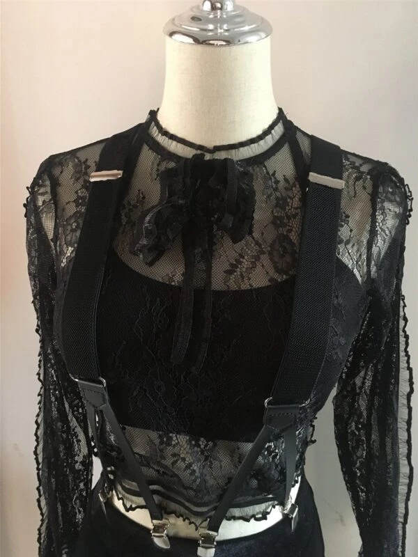 Black Top With Lace And Skirt Set | Jennie - Blackpink 5 Black Top With Lace And Skirt Set | Jennie - Blackpink - Image 3