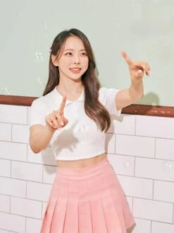 White Cropped Collared Shirt | Vivi - Loona -Amped Apparel ViVi Loona White Cropped Collared Shirt 1 600x800 1