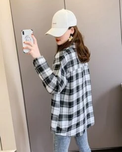 White And Black Plaid Shirt | Taehyun - TXT -Amped Apparel White And Black Plaid Shirt Taehyun TXT 9 600x750 1