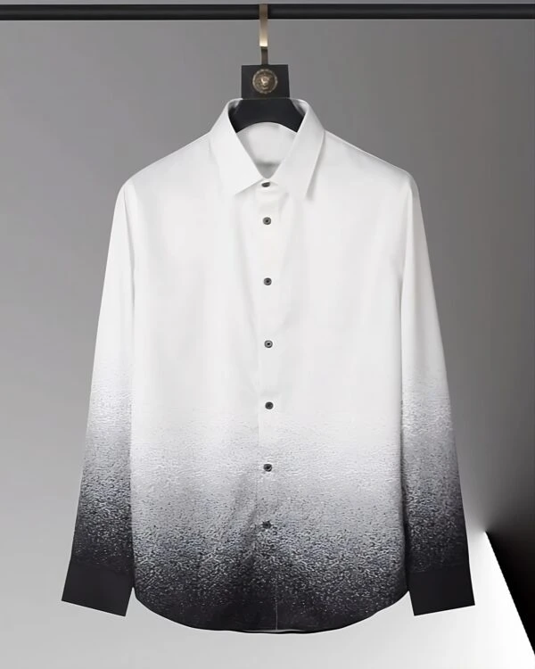 White And Black Splatter-Style Ombre Shirt | Xiumin - EXO 3 White And Black Splatter-Style Ombre Shirt | Xiumin - EXO