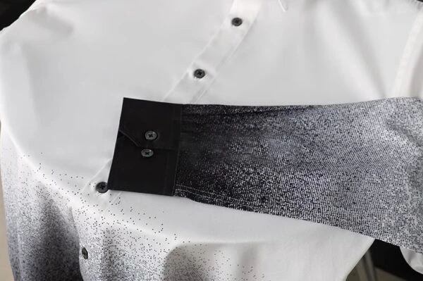 White And Black Splatter-Style Ombre Shirt | Xiumin - EXO 5 White And Black Splatter-Style Ombre Shirt | Xiumin - EXO - Image 3