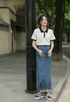 White Collared Polo Shirt | Chenle - NCT -Amped Apparel White Collared Polo Shirt Chenle NCT 14 600x870 1