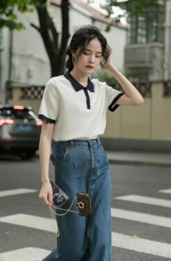 White Collared Polo Shirt | Chenle - NCT -Amped Apparel White Collared Polo Shirt Chenle NCT 2 600x916 1