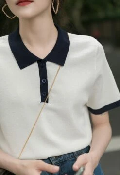 White Collared Polo Shirt | Chenle - NCT -Amped Apparel White Collared Polo Shirt Chenle NCT 6 600x874 1