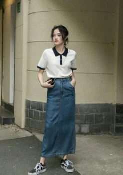 White Collared Polo Shirt | Chenle - NCT -Amped Apparel White Collared Polo Shirt Chenle NCT 8 600x850 1