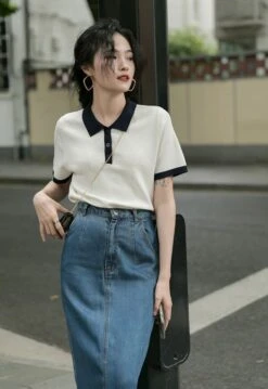 White Collared Polo Shirt | Chenle - NCT