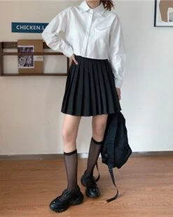 White Crop Shirt | Yuna - ITZY 36 White Crop Shirt | Yuna - ITZY -Amped Apparel White Crop Shirt Yuna ITZY 1